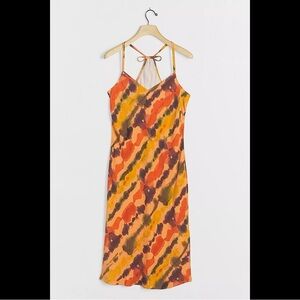 Anthropologie Orange and Black Maxi Dress
